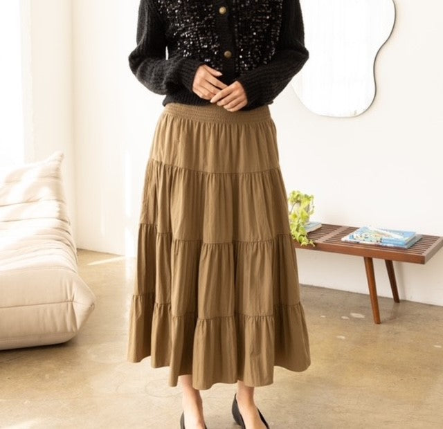 EG Khaki Midi Skirt