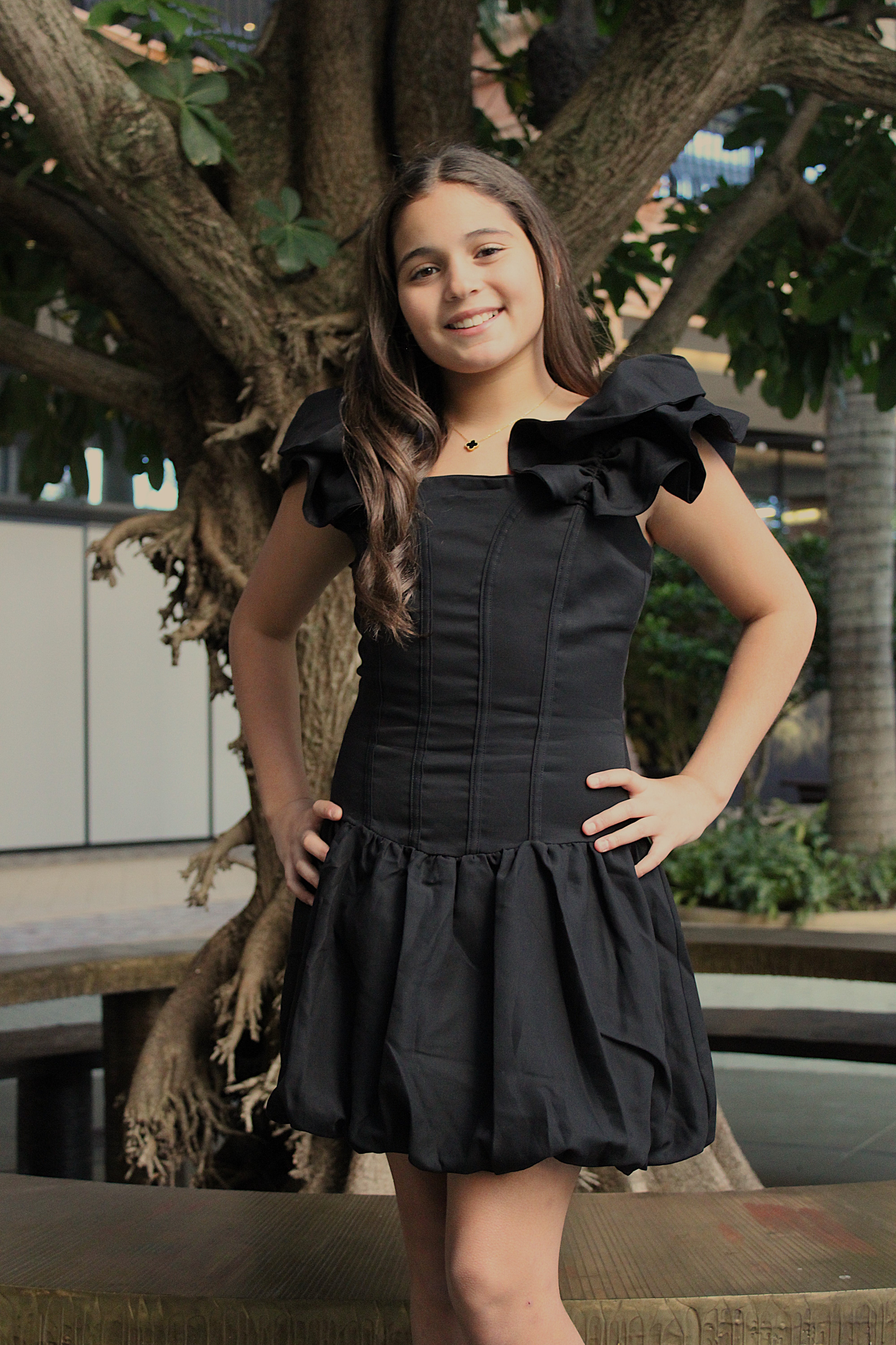 black ruffle strap dress Women's Dresses Sunday Dreams Ruffle Strap Mini Dress Black XS by Selfie Leslie Clearance