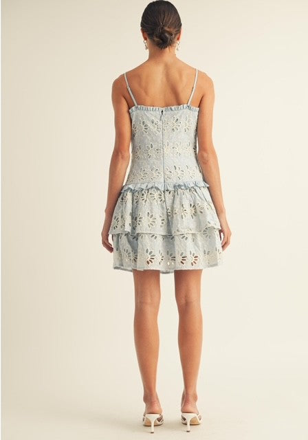 AR Blue Eyelet Dress M