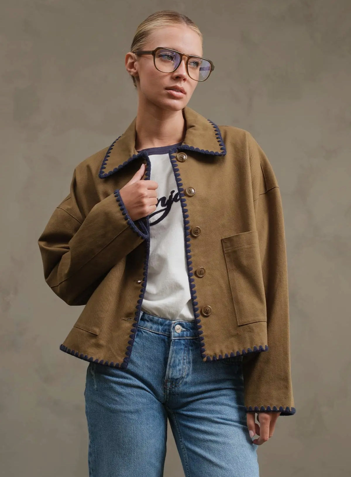 RA Beige Whipstitch Jacket