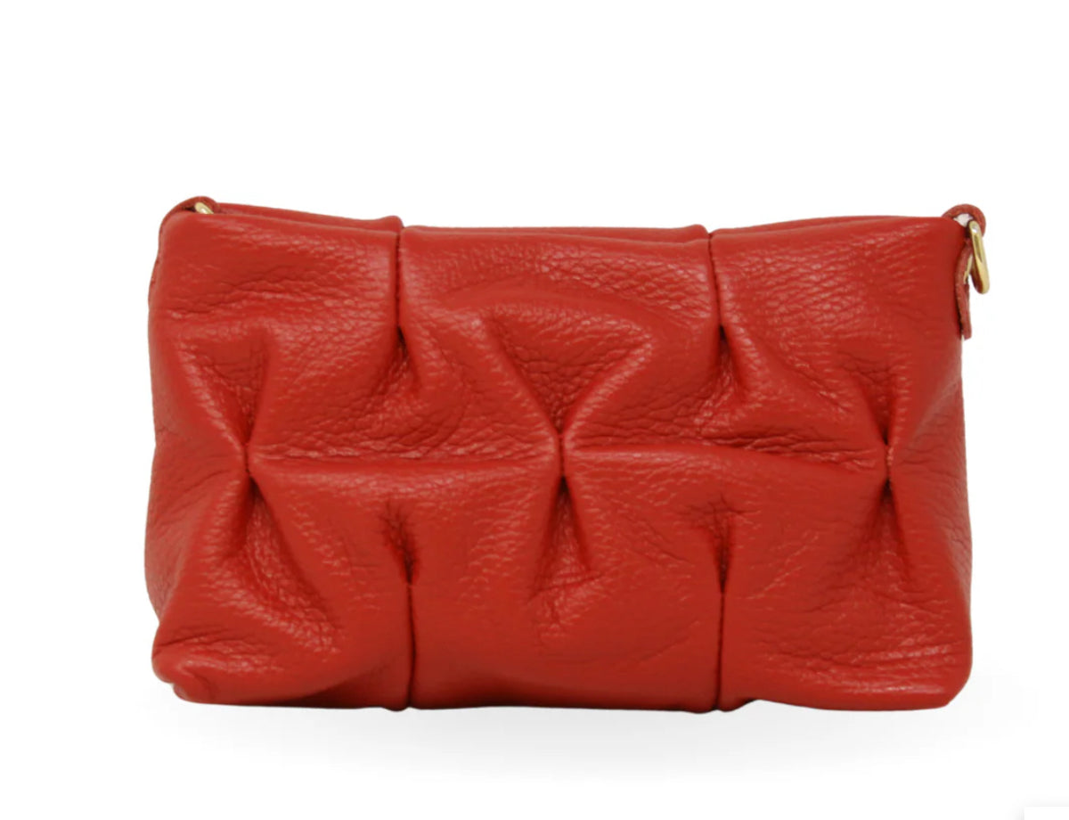 GF Red Leather Quilted Purse