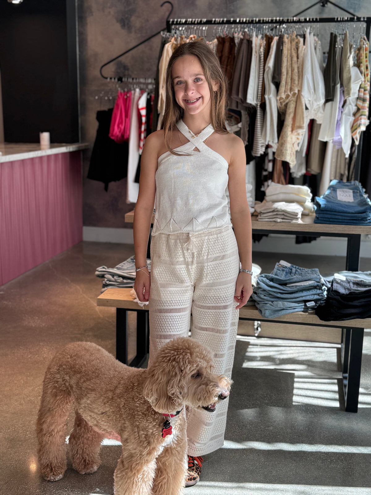 MAY White Knit Halter Top