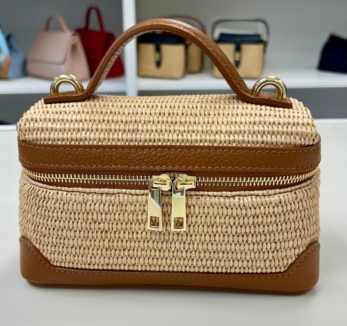 GF Raffia and Leather Purse
