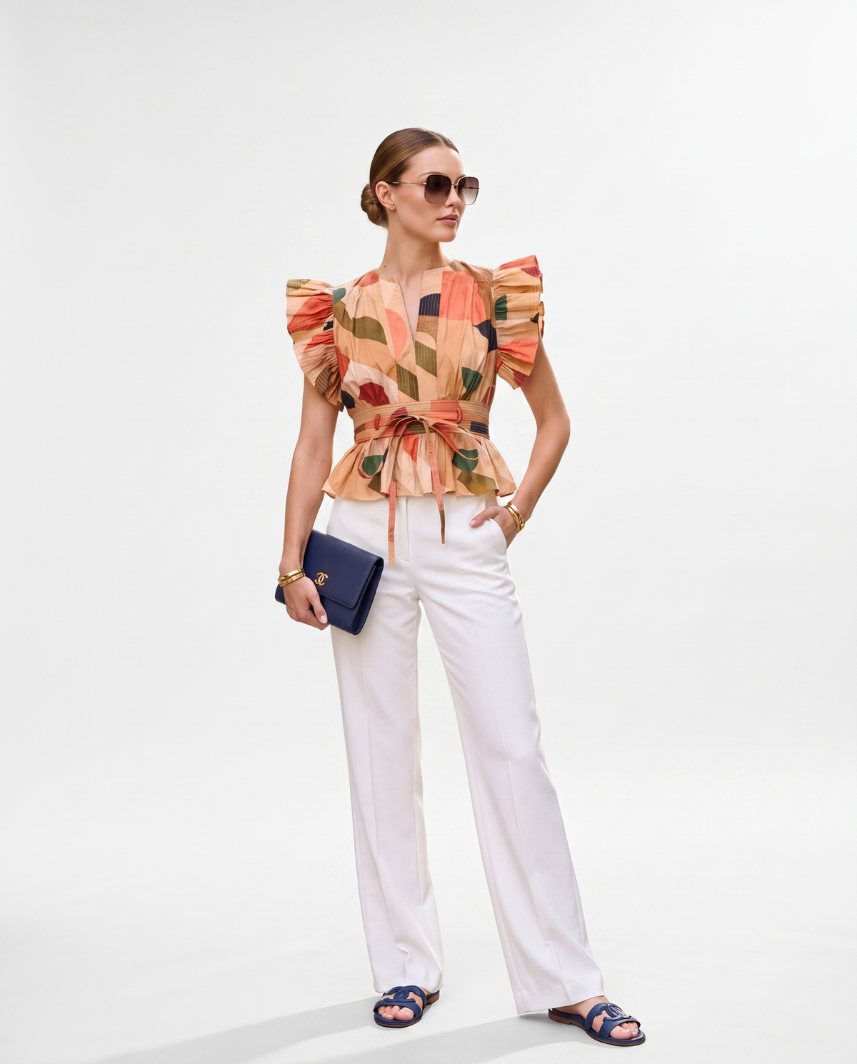 SB Multicolor Peplum Top