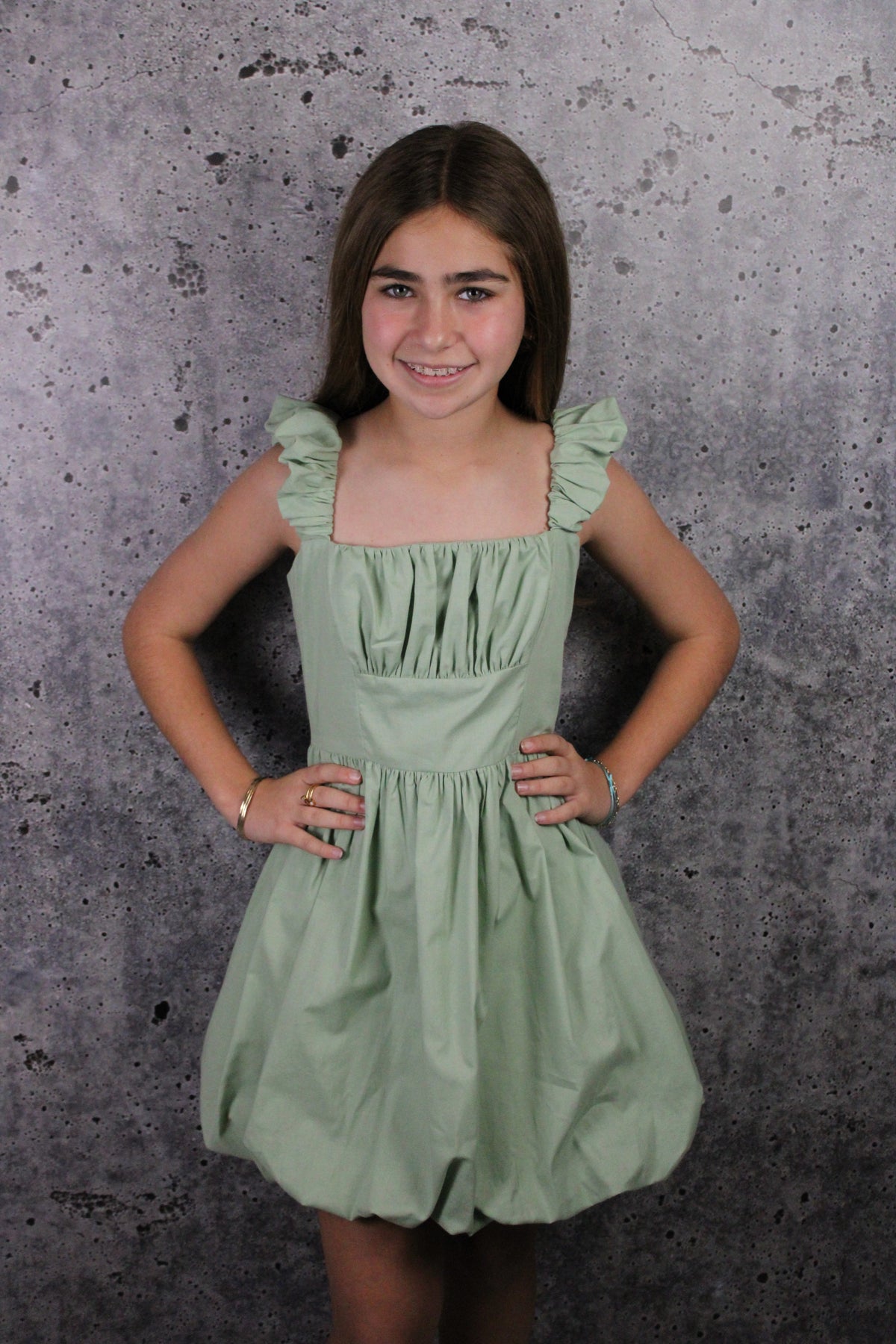 IS Green Bubble Skirt Dress 10 IS Green Bubble Skirt Dress 10