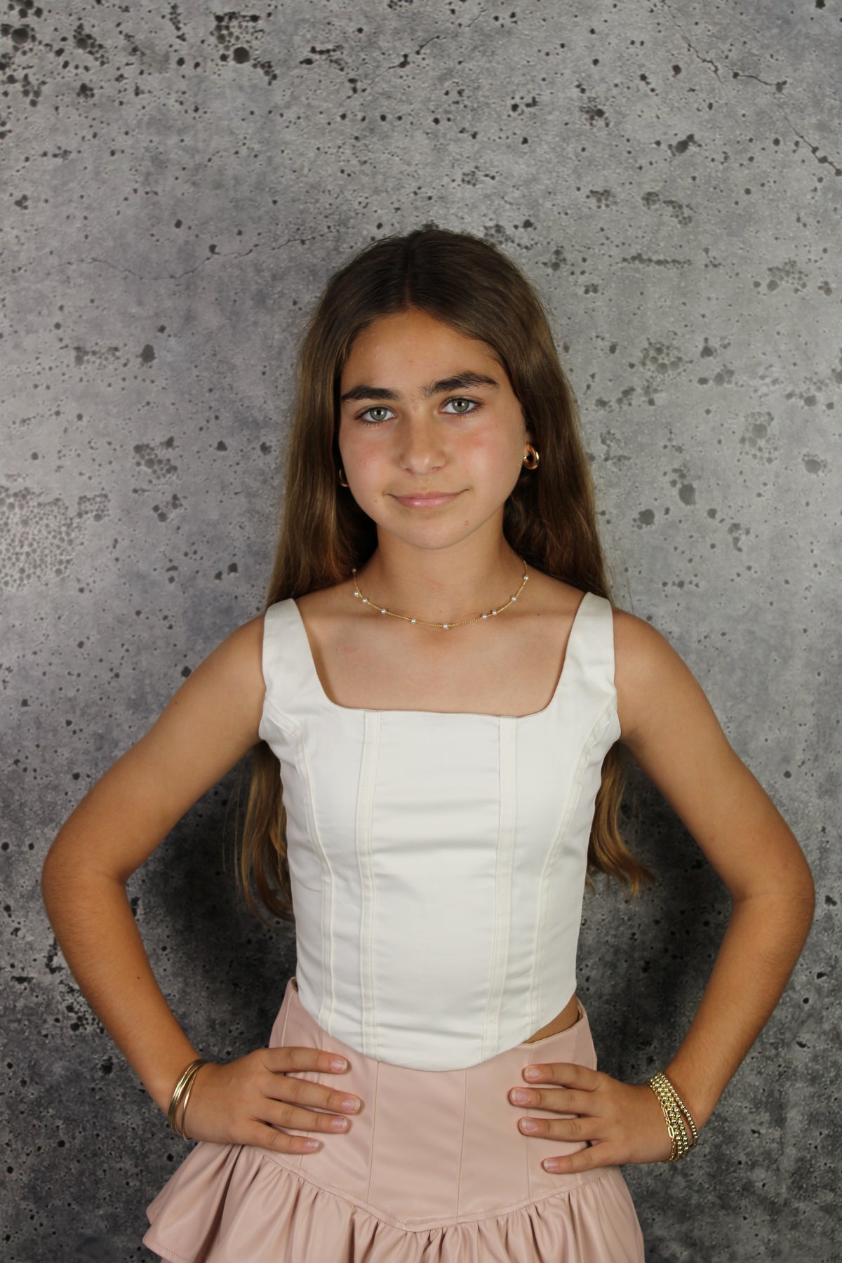 IS White Corset Tie Back Top