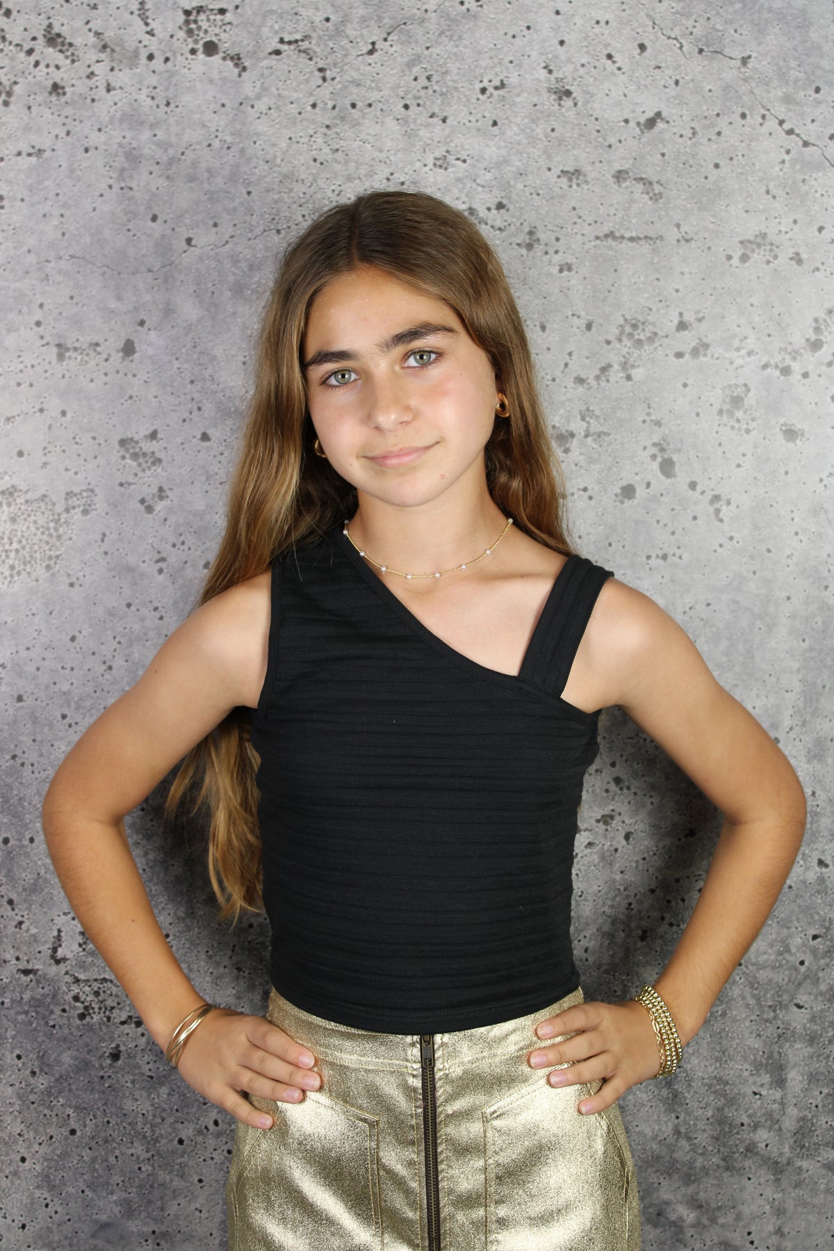 IS Black One Shoulder Strap Top