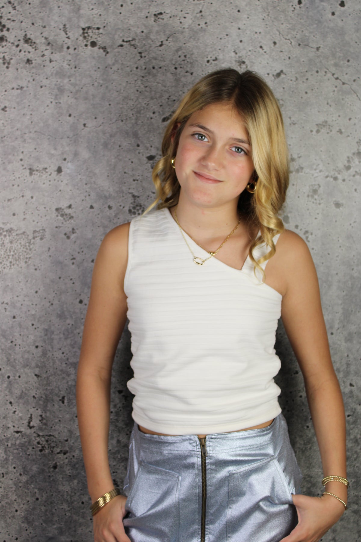 IS White One Shoulder Strap Top