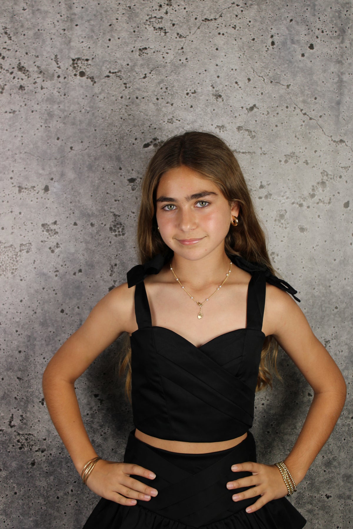 IS Black Draped Tie Strap Top