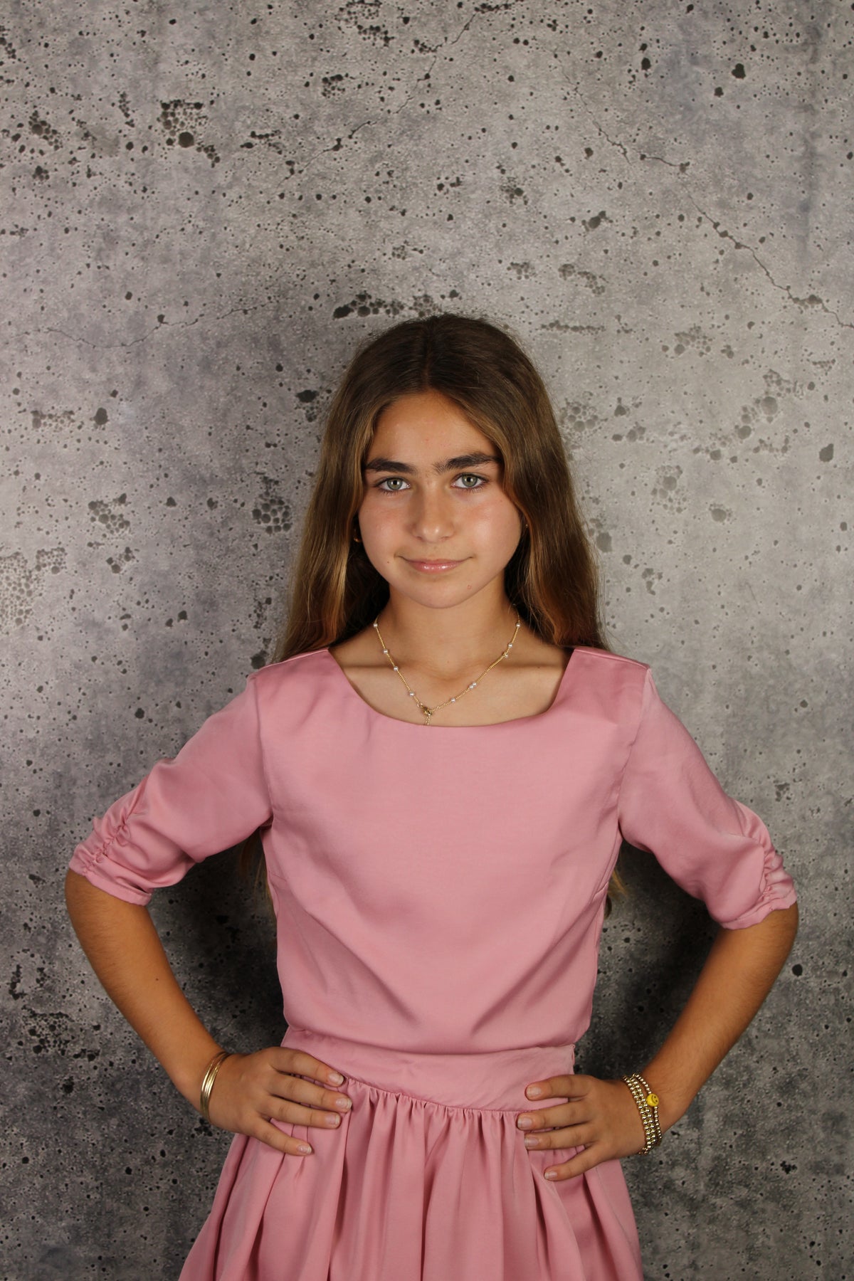 IS Pink Short Sleeve Button Back Top