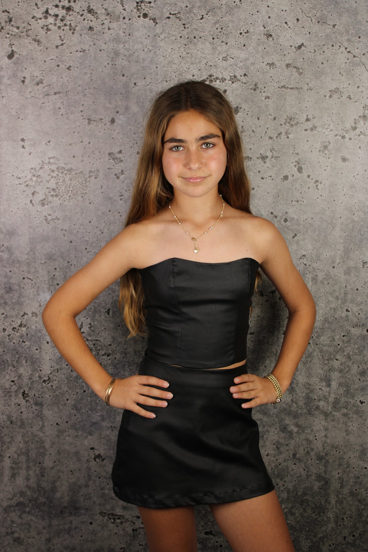 IS Black Faux Leather Mini Skirt