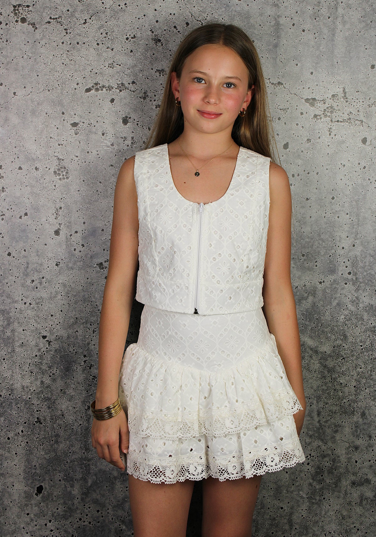 IS White Eyelet Skirt