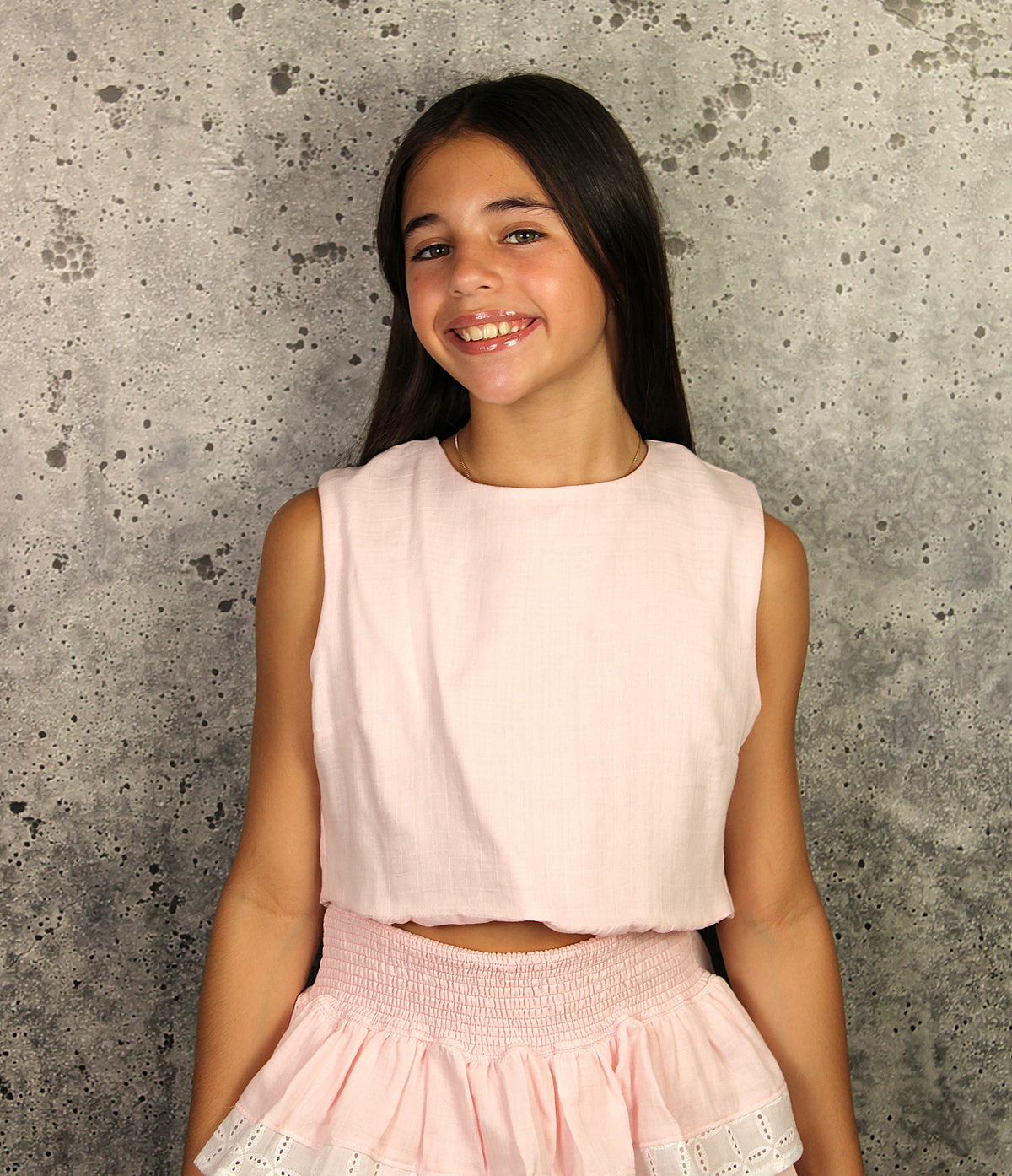 IS Pink Tie Back Top