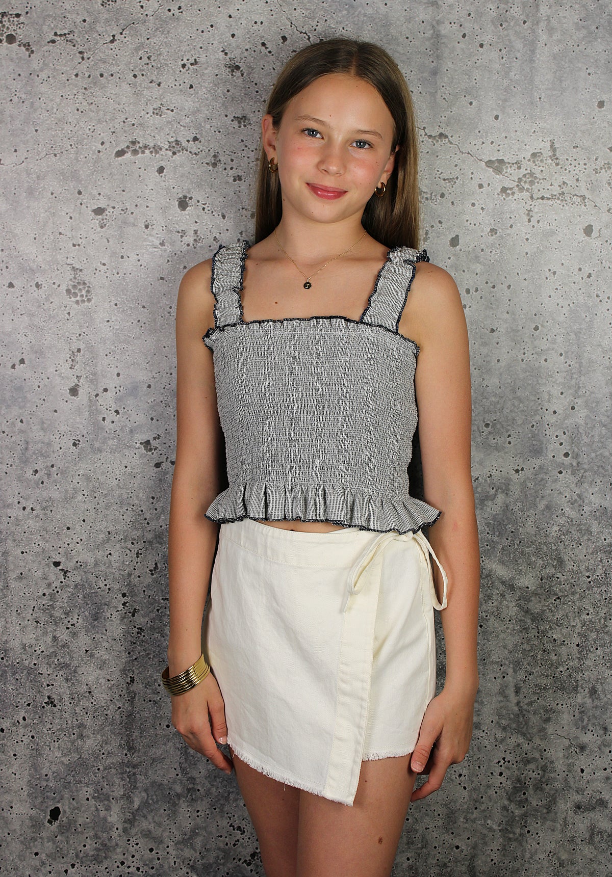 IS White Denim Wrap Skort