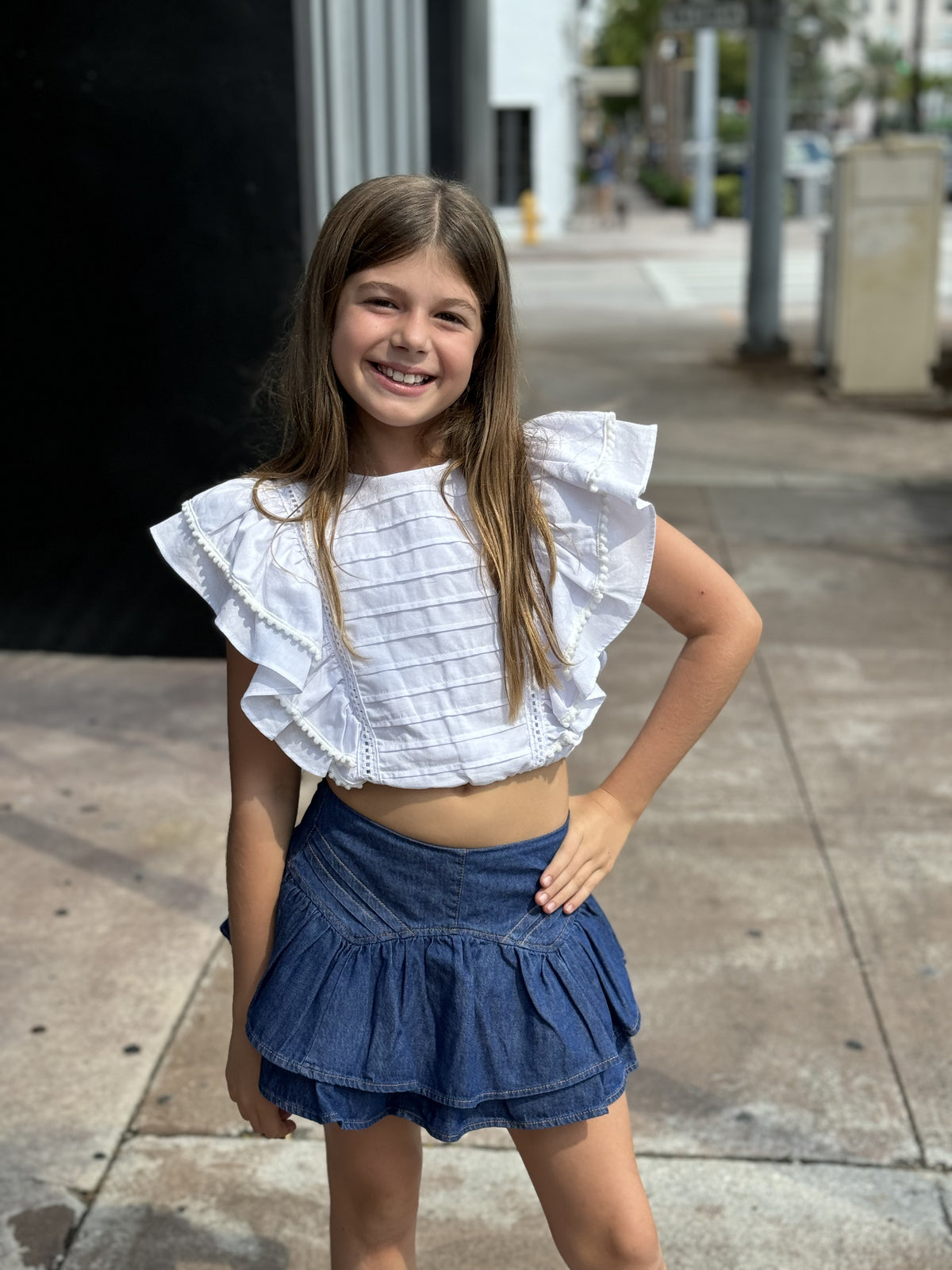 IS White Pom Pom Top