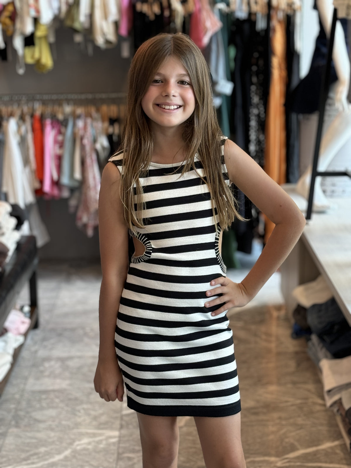 IS Stripe Knit Dress