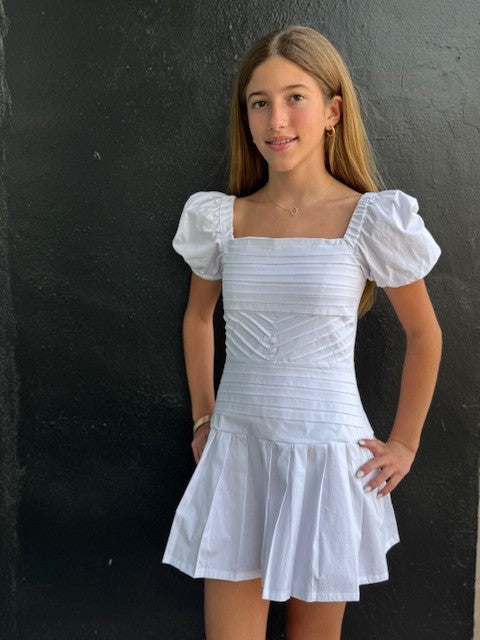 IS White Pleats Dress