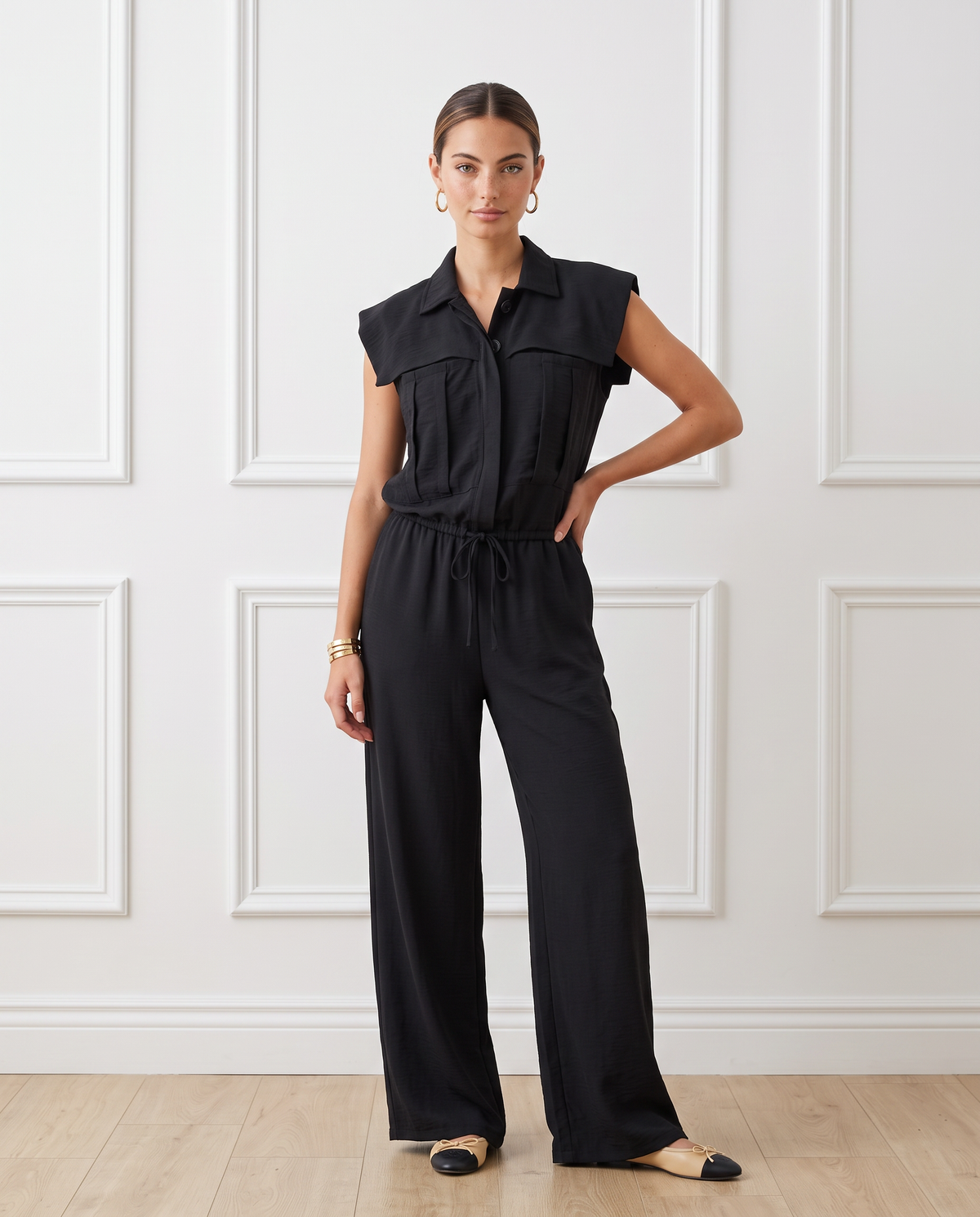 CI Black Elastic Waist Pant