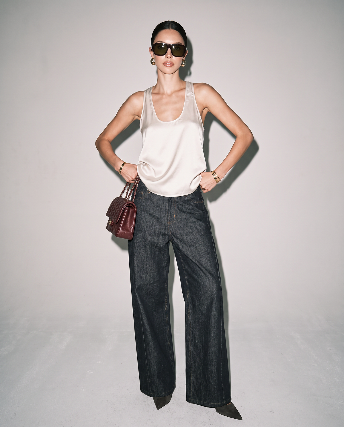 LO Dark Denim Wide Leg Jean