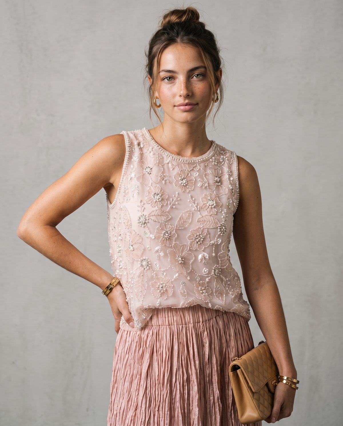 PR Light Pink Embellished Top