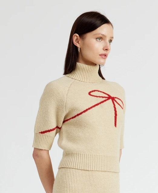 ES Beige Bow Sweater - IF SO 