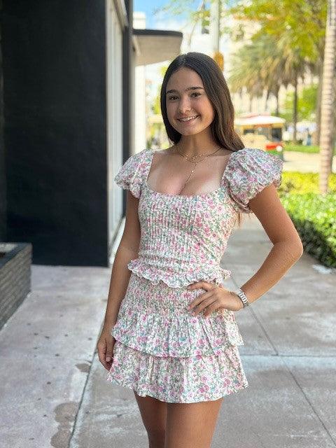 OL Pink Floral Corset Top - IF SO 