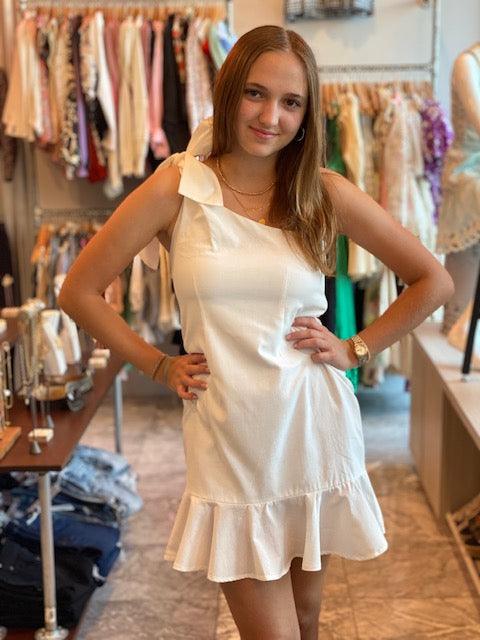 LO White One Shoulder Dress - IF SO 