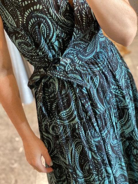 k&g maxi dresses kg Blue/Black Maxi Dress Medium