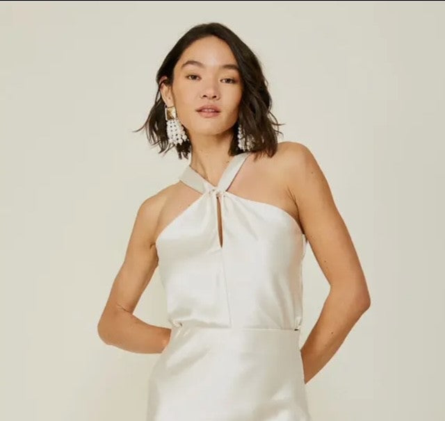 LD White Halter Knot Top