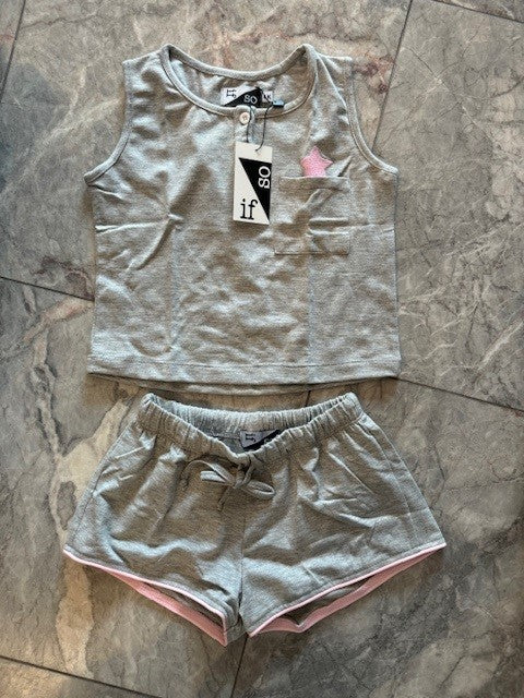 IS Grey Button Detail PJ Set