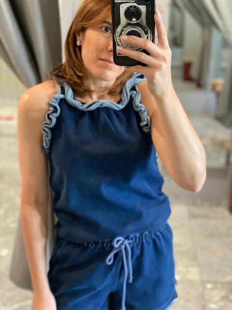 SU Denim Ruffle Top - IF SO 
