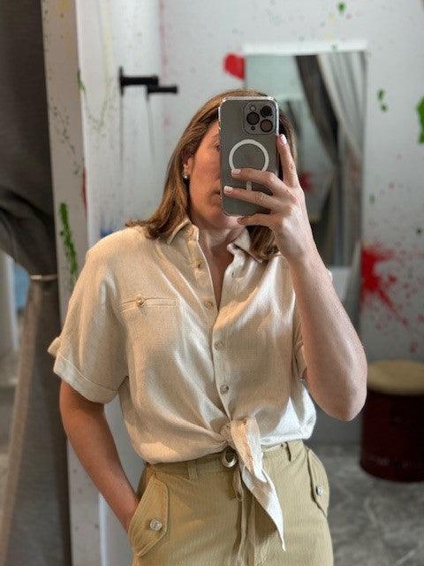 FR Beige Button Down Top - IF SO 