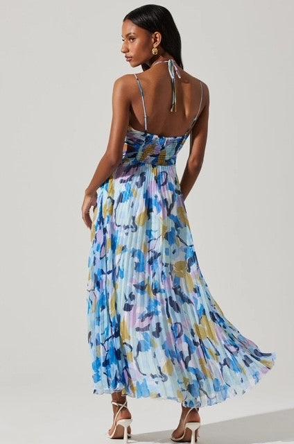 AS Blue Floral Print Maxi Dress - IF SO 
