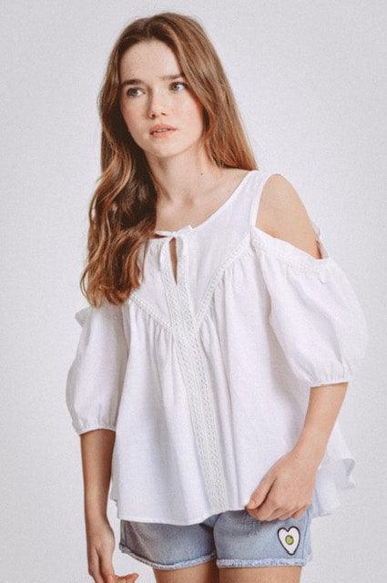 MM White Cold Shoulder Top - IF SO 