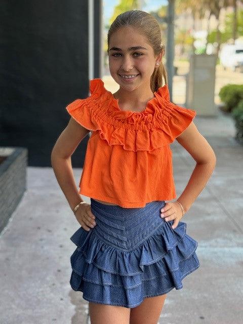 PL Orange Off Shoulder Top - IF SO 