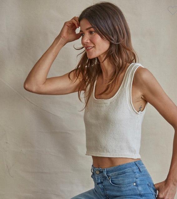 BT Off White Knit Tank Top - IF SO 