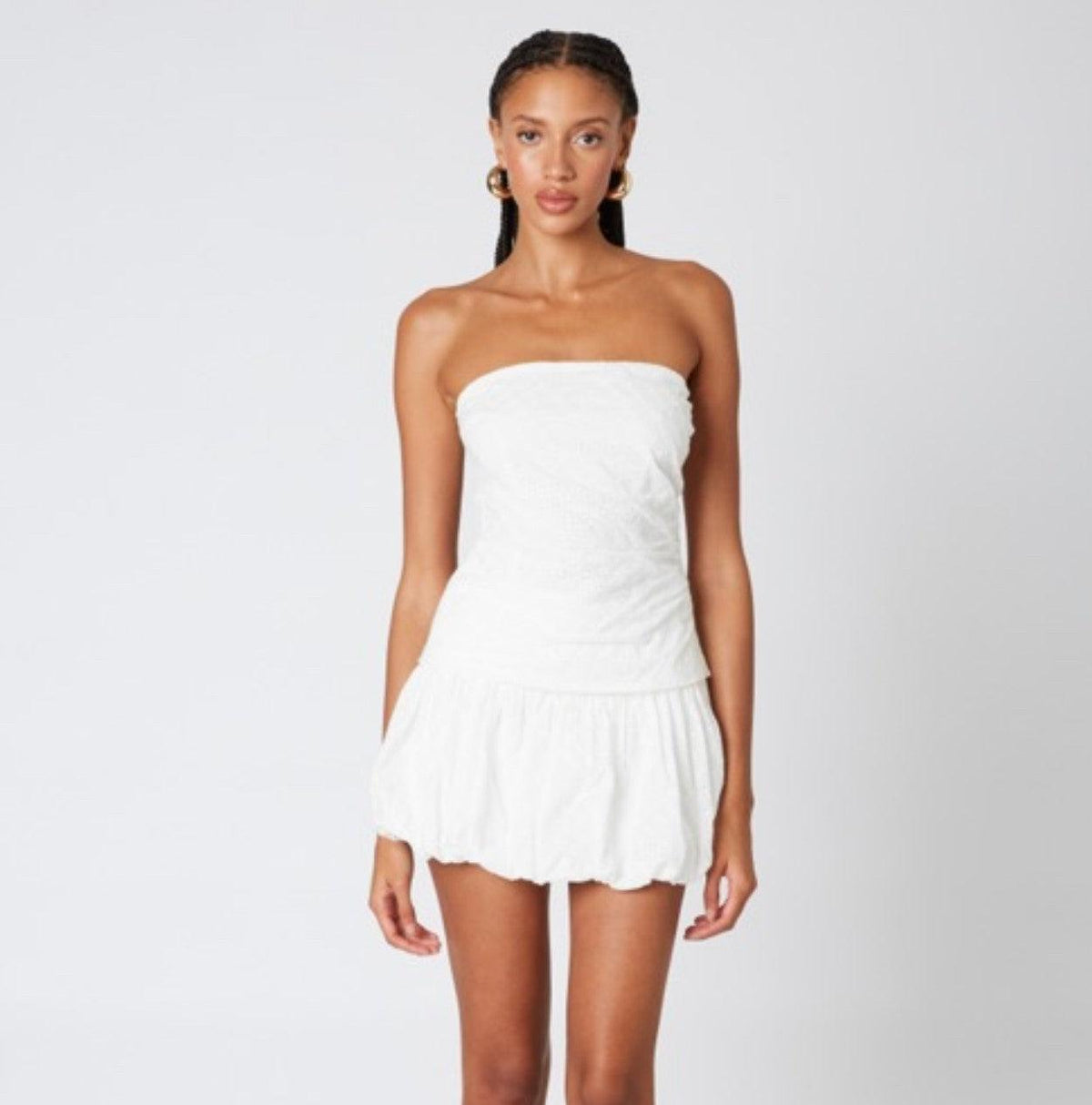 NI White Eyelet Bubble Skirt - IF SO 