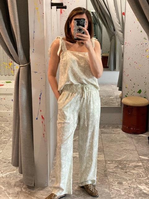 LP Green Floral Tie Top - IF SO 