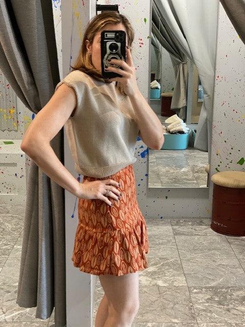OS Terracotta Print Skirt - IF SO 