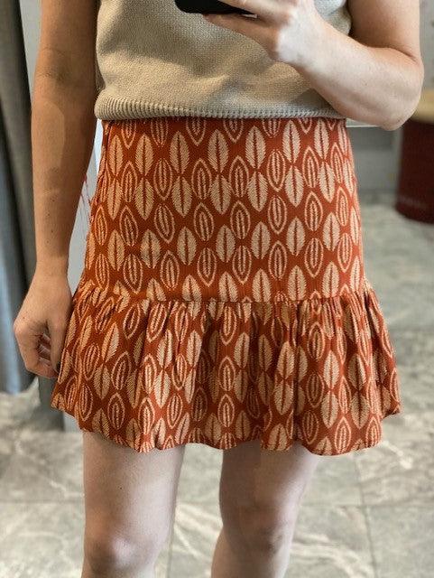 OS Terracotta Print Skirt - IF SO 