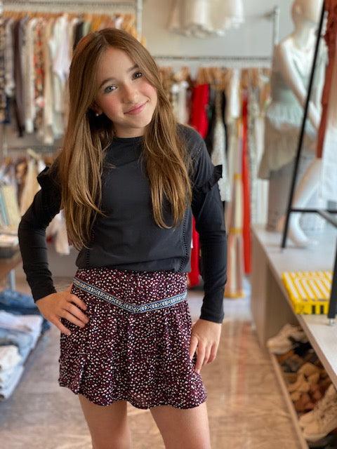 LF Plum Floral Print Skirt - IF SO 