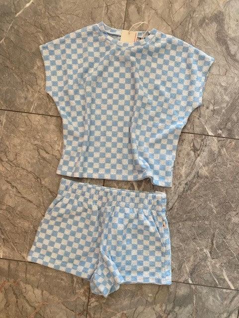 AO Blue Check Top And Short Set - IF SO 