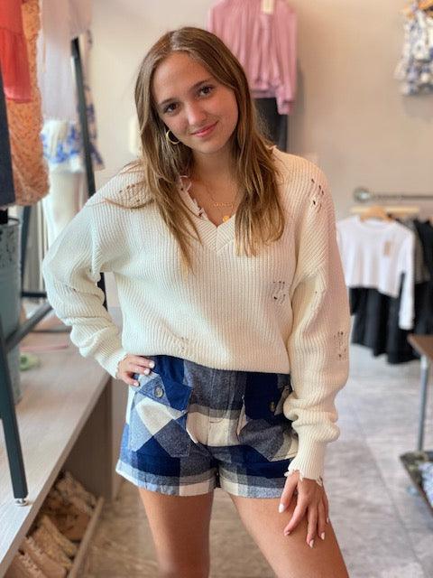 MAY Blue Plaid Short - IF SO 