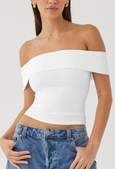 BF White Off Shoulder Top - IF SO 