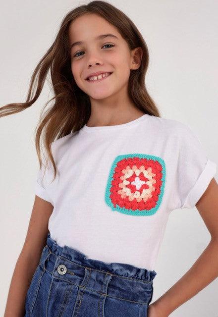 MAY White Crochet Pocket Top - IF SO 