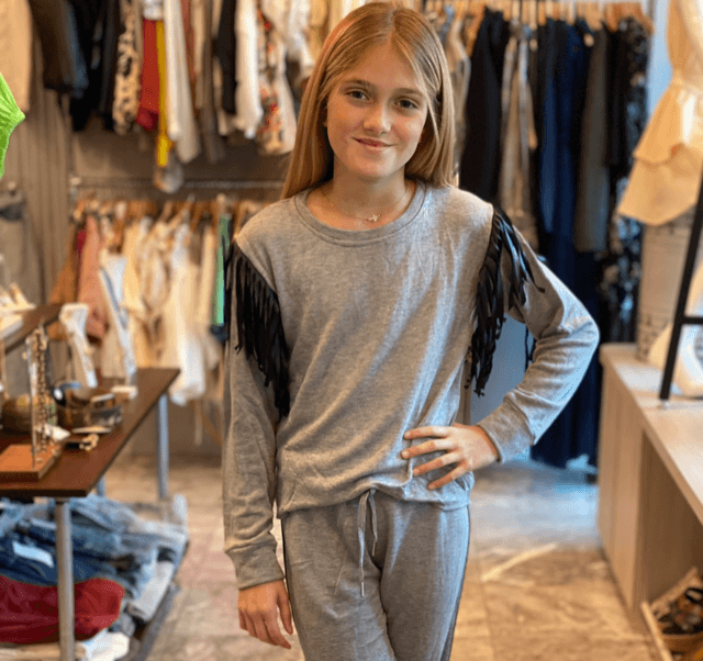FBZ Grey Fringed Sweatshirt - IF SO 