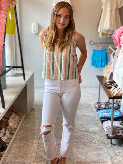 SC Green/Pink Stripe Tank Top - IF SO 