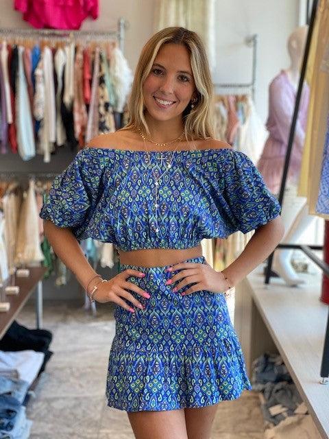 OS Blue Print Skirt - IF SO 