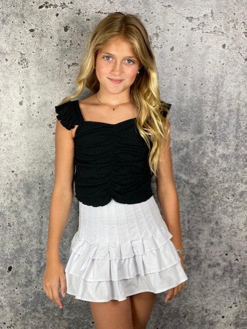 IS White Ruffle Skirt - IF SO 