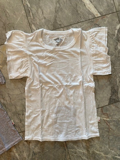 T2 White Ruffle Sleeve Top - IF SO